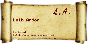 Leib Andor névjegykártya